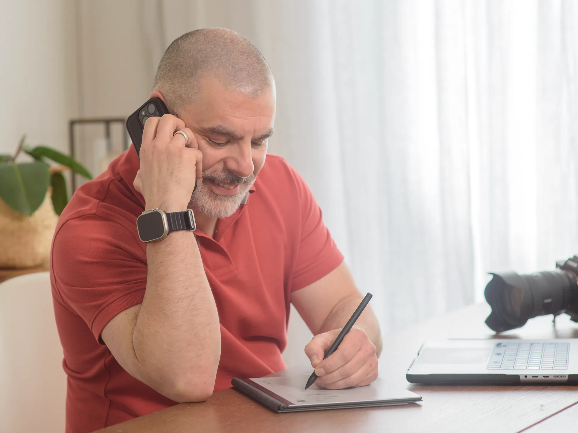 Personal Brand Photography by Julian Coleman, Julian at work on phone